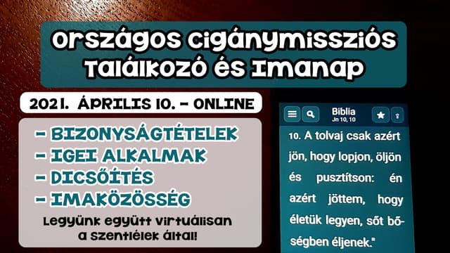 Országos Cigánymissziós Találkozó és Imanap 2021 - EGÉSZSÉG