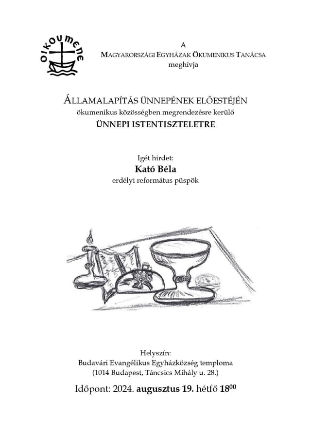 Ökumenikus istentisztelet a budavári evangélikus templomban